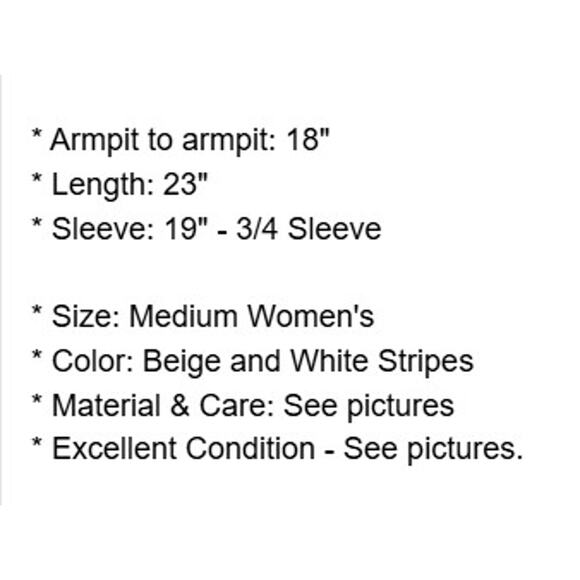 JNY Jones Sweater Womens Medium Beige White Linen Blend Cardigan Lightweight - Picture 4 of 12